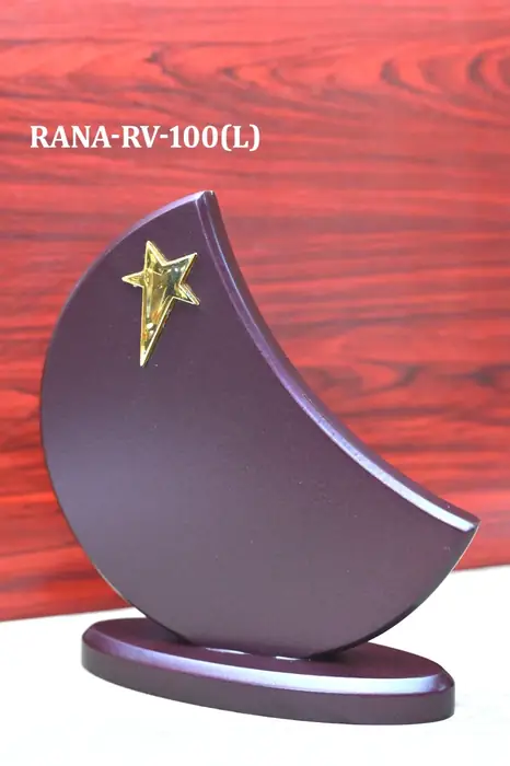 Designer crescent shaped award plaque